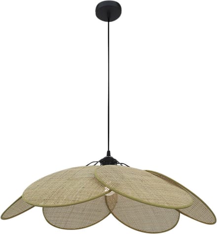 Olucia - ROWEN - Hanglamp - Bruin / Zwart - Vorm: Ovaal