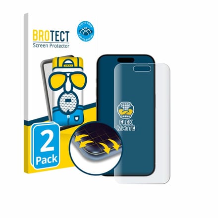BROTECT - Screenprotector voor Apple iPhone 15 / 15 Pro - Folie Beschermfolie matte volledig dekking 2 Stuks