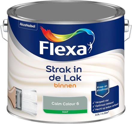 Flexa - Strak In De Lak Binnenlak Mat - Calm Colour 6 - Mengverf - 2,5 L
