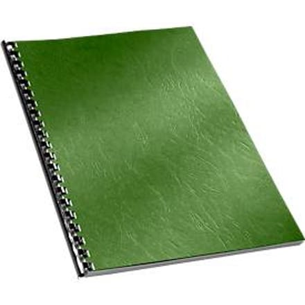 Inbindcovers, karton, met leernerf, A4, groen, 100 stuks