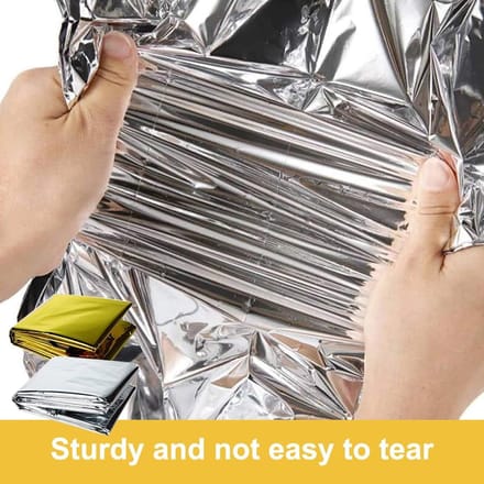 Zazitec Emergency Blanket – 160 × 210 cm – Thermische Nooddeken – Warmte- & Koudereflectie – Lichtgewicht & Waterdicht