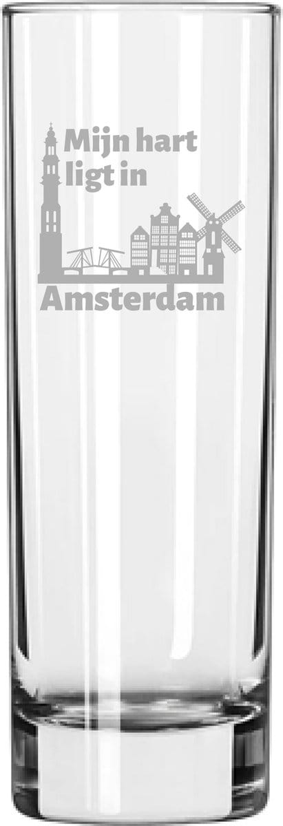 Gegraveerde longdrinkglas 22cl Amsterdam