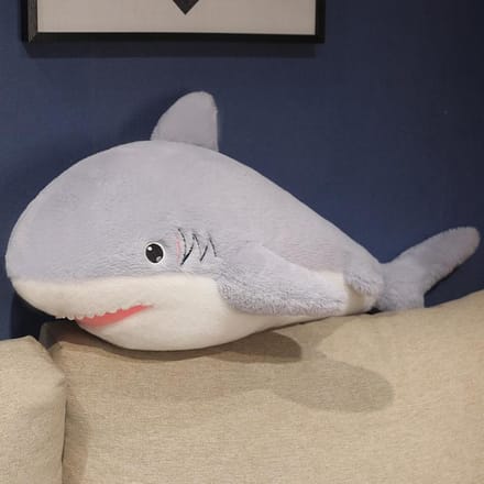Oreiller Requin Mignon Peluche Poupée de Sommeil Poupées Garçons Cadeau Filles 100Cm gray