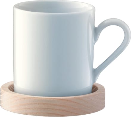 LSA Circle Espressobeker - Incl. Onderzetter - Porselein - 90 ml - Set van 2 stuks - Wit