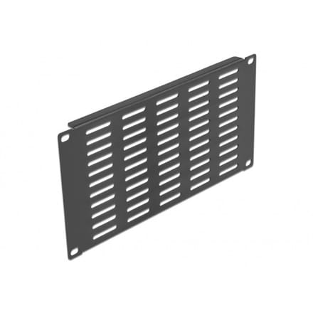 10 inch ventilatiepaneel | horizontale sleuven | 3U | zwart