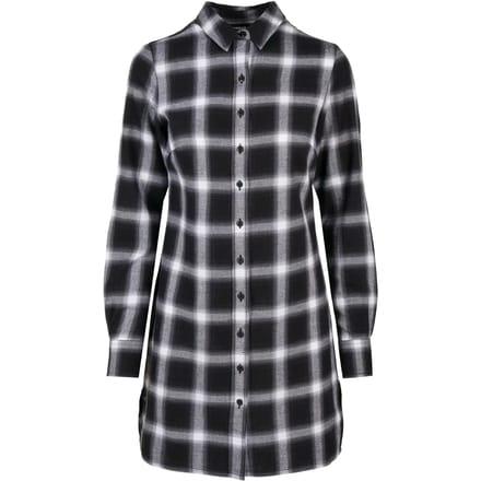 Urban Classics - Cotton Check Shirt Korte jurk - S - Zwart/Wit