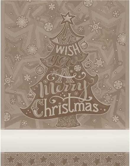 DMC Kerst theedoek met borduurrand - 60x80 cm