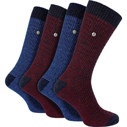 4-pack Heren Katoenen Dress Socks | Spirit Square Geweven Sokken