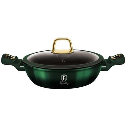 Berlinger Haus 6060 - Lage Braadpan met titanium coating - 28 cm - met deksel - Emerald Collection