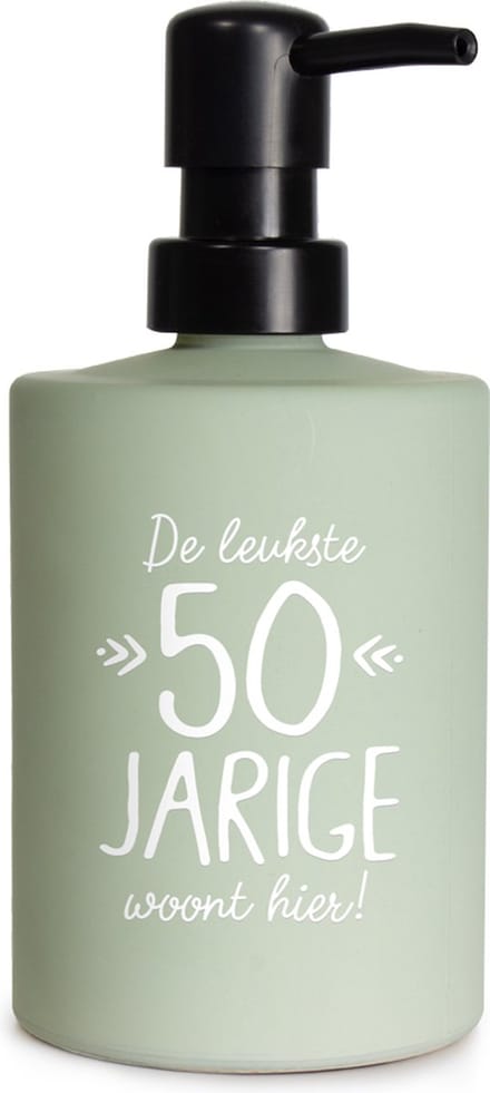Creaties van hier - zeeppompje 50 jaar met houten hartje - glas