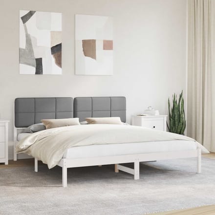vidaXL - Bedframe - met - Gevoerde - Hoofdbord - Donkergrijs - 200 - x - 200 - cm