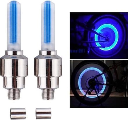 Fiets Ventiel Verlichting  Blauw 2 x