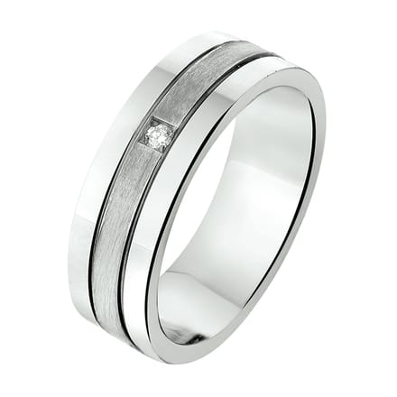Gerhodineerd Zilver Ring A309 - 6 Mm 0.02Ct H Si 1315587