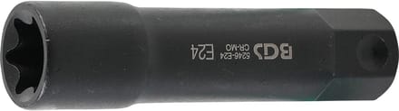 BGS dopsleutelinzet E-profiel extra lang aandrijving buitenzeskant 22 mm SW E24 - 5246-E22