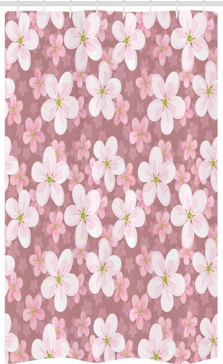 ABAKUHAUS Douchegordijn Karikatuur 120x180 cm – Polyester, waterafstotend, roze-wit-groen