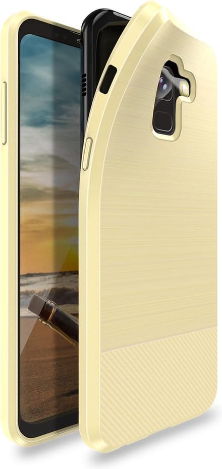 Samsung Galaxy A8 2018 TPU Hoesje Geborsteld Goud