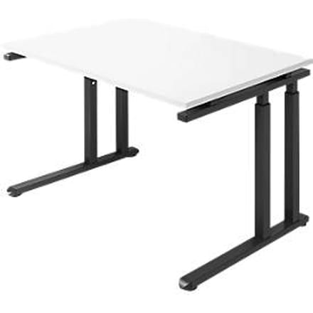 Schäfer Shop  Select Bureautafel SET UP, C-poot onderstel, 1200x800, wit/grafiet