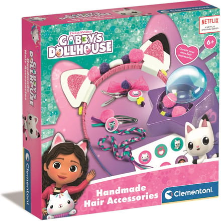 Clementoni - Haaraccessoires voor kinderen - Gabby's Dollhouse - Creatieve Set - Versier je eigen haaraccessoires - Vanaf 4 jaar
