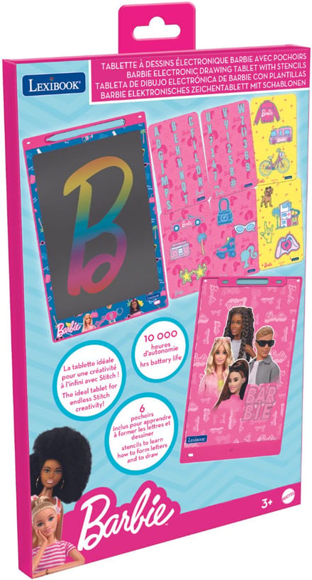 Barbie 11’’ meerkleurige leer- en teken-E-ink-tablet met sjablonen