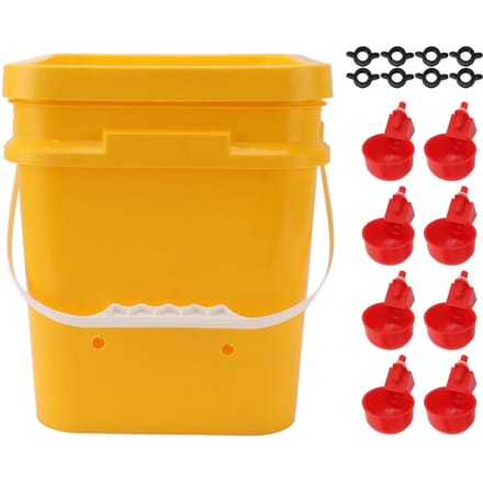 Automatische Kippendrinkbak met 12L Handvatvat Pluimvee Drinkuitrusting voor Gans Eend yellow