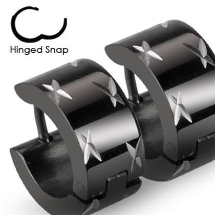 Oorbellen ringetje cuts 0.8x8 - zwart - LMPiercings