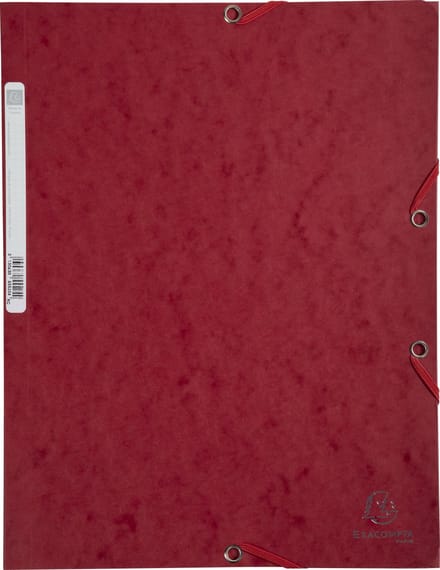 Exacompta 25x Elastomap 3 kleppen in glanskarton 400g/m2 - A4 - Kersenrood - 55525E