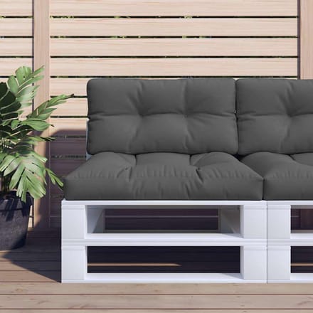 vidaXL - Palletkussens - 2 - st - stof - antracietkleurig