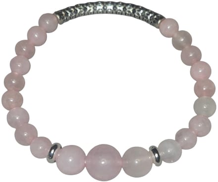 Rozenkwarts armband. (elastisch)