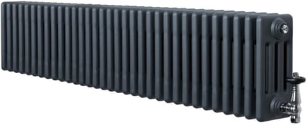 4-kolomsradiator - grijs - 300x1505 mm - thermostaatkraan