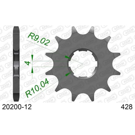 Tandwiel Afam 428 12 dents