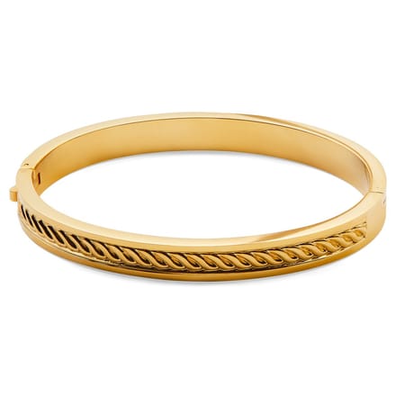 Arie Goudkleurige Bangle-armband met Touwmotief