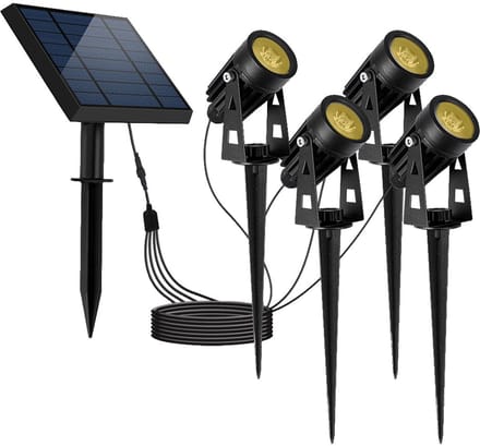 Set van 4 gekoppelde zonne-spotlights 200LM ROUNDY