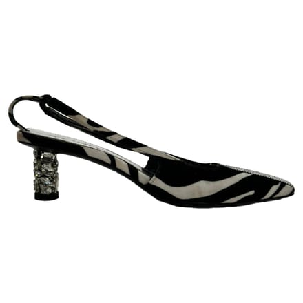 Tom Ford Zebra-Print Slingback Hakken in Zwart en Witte Suède