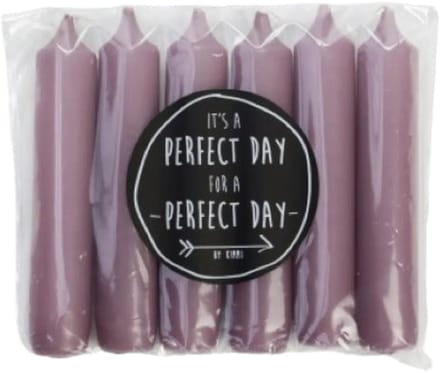 Rustik Lys - Dinerkaarsen - 6 stuks - Mauve 2,1 x 12cm