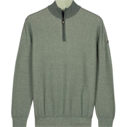 Baileys Trui Half Zip Two-Tone Jacquard Allover Plated Thyme Green / male