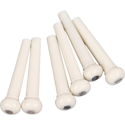 6 Stuks Akoestische Gitaar Brugpennen Pinnen Vervanging Akoestische Gitaar Plastic Brugzadel en Topkam white