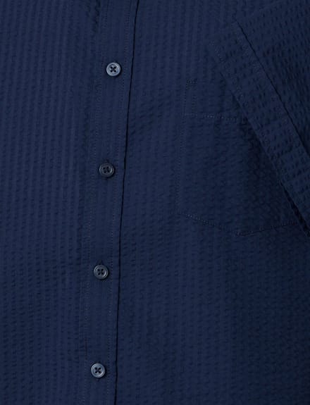 Donkerblauw overhemd Casa Moda Casual Fit borstzak