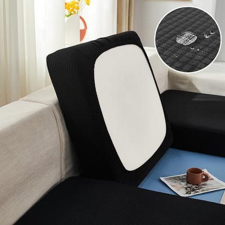 Housse de coussin de canapé imperméable, housse de canapé très extensible, housse de protection de meubles pour salon, toutes les couvertures Plus Size (S)-1pc noir