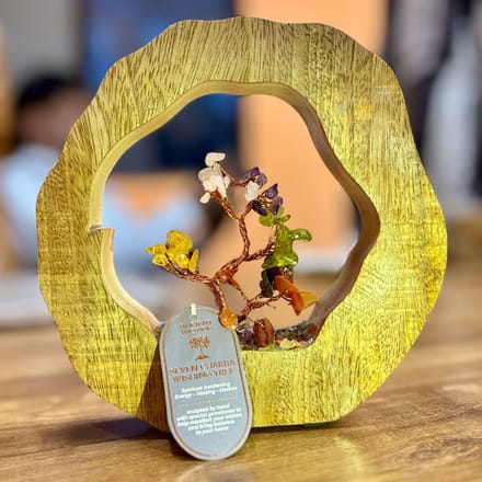 Edelsteenboom – Mangohouten Ring – Zeven Chakra's – 60 Stenen