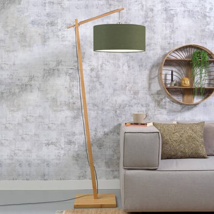 GOOD & MOJO Andes vloerlamp, groen/natuur