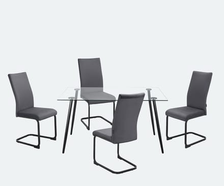Danny-Eetset - 140x80 cm - Antraciet Fluweel