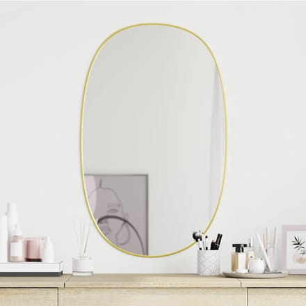 vidaXL - Wandspiegel - 70x45 - cm - goudkleurig