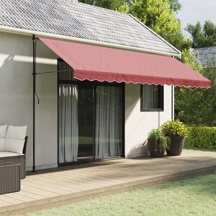vidaXL - Vervangingsdoek - voor - luifelrok - gestreept - 450 - cm - bordeauxrood