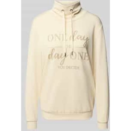 Sweatshirt met opstaande kraag en tunnelkoord, model 'BANU'