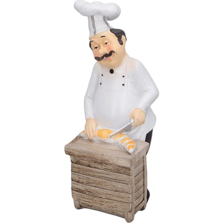 Hars Kok Standbeeld Restaurant Eettafel Decor Figuur Ornament Keukendecoratie white