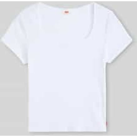 Slim fit T-shirt van katoenmix