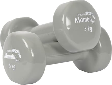 Oefengewichtjes - vinyl gecoat : 5,0 kg - grijs (per 2 stuks)