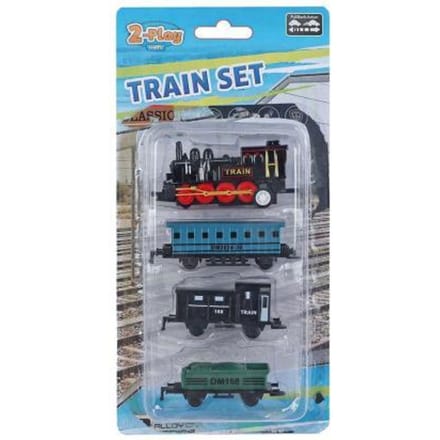 Kids Globe Locomotief m/ 3 aanhangers Die-cast PB Voertuigen Speelgoed voertuigen Diverse speelgoedvoertuigen