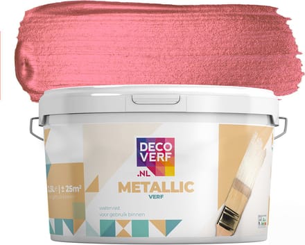 Decoverf metallic verf framboos roze, 2.5L