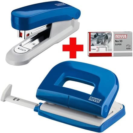 Novus perforator-nietmachine SET Evolution Twin Set fresh, blauw